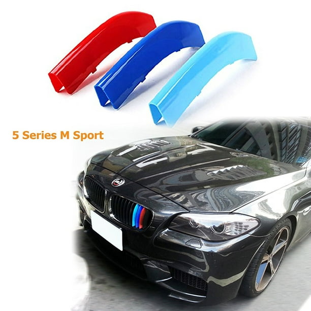 3 Color Front Grill M Sport 10 Column Trim Strip For BMW 5 Series 2014-15 ABS t